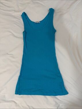 New James Perse Turquoise blue Ribbed Tank top size 1 small